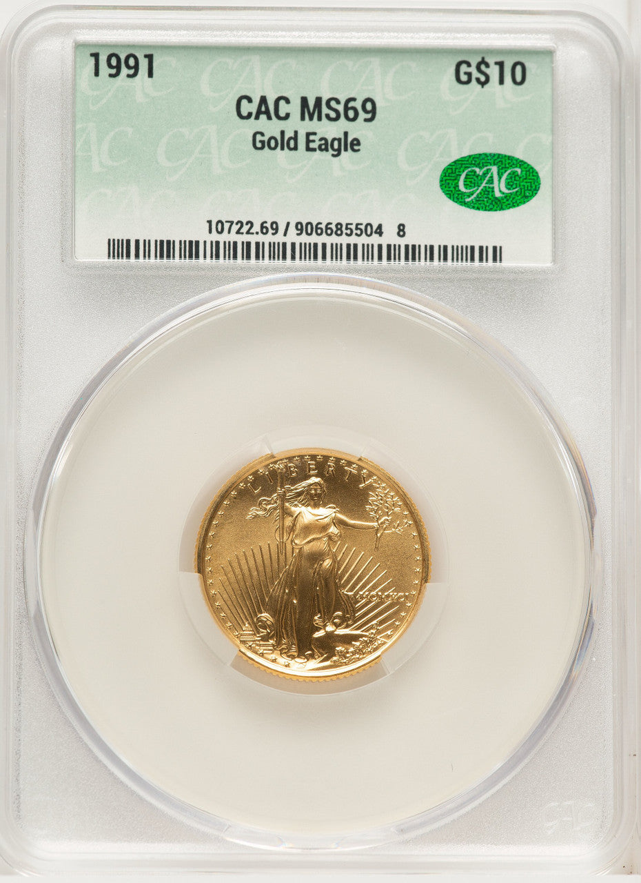 1991 Gold Eagle 1/4 oz Non Designation CACG MS69