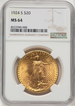 1924-S $20 Saint-Gaudens Double Eagle NGC MS64 (776350012)