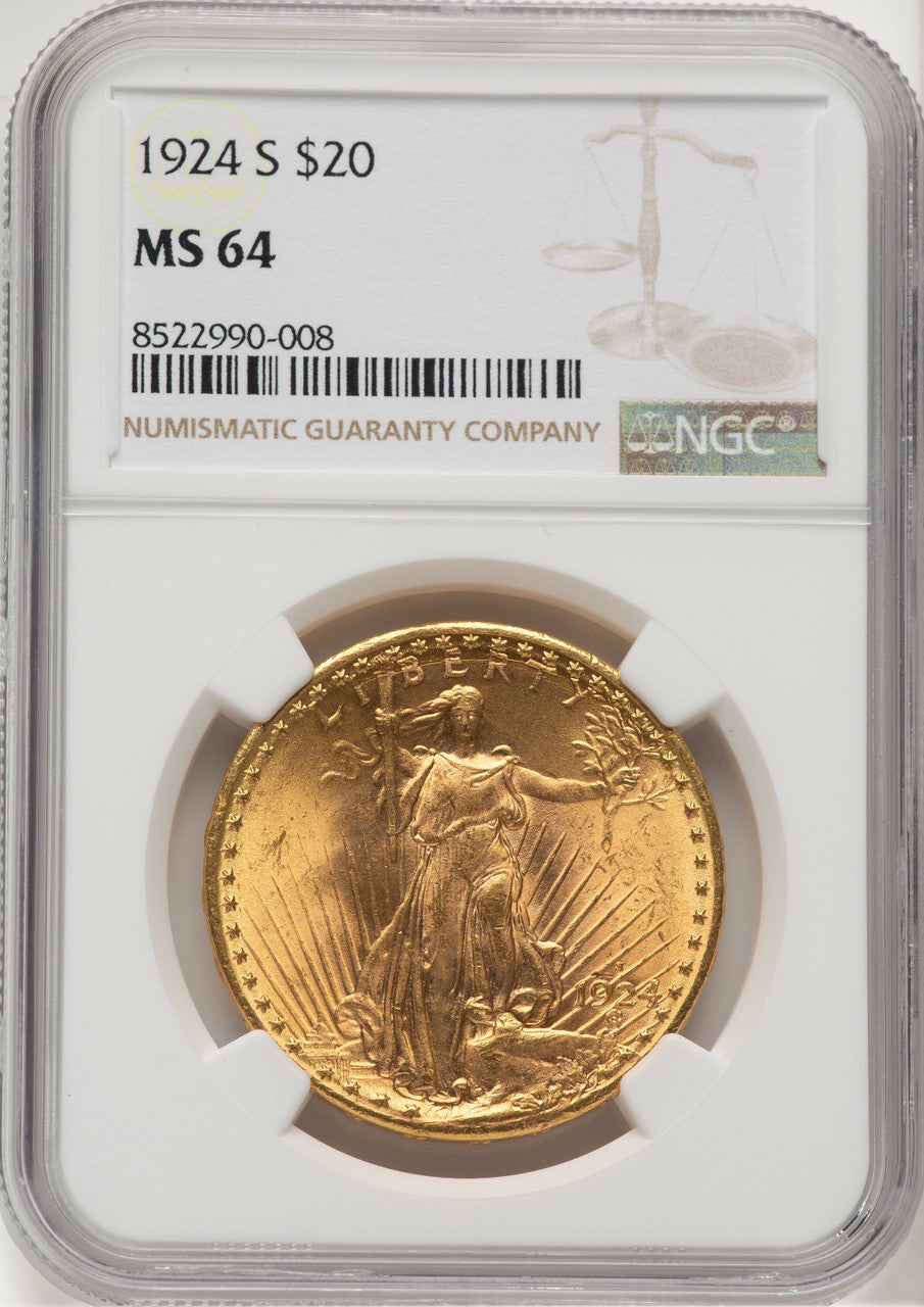 1924-S $20 Saint-Gaudens Double Eagle NGC MS64 (776350012)