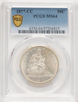 1877-CC 50C Seated Half Dollar PCGS MS64 (776350016)