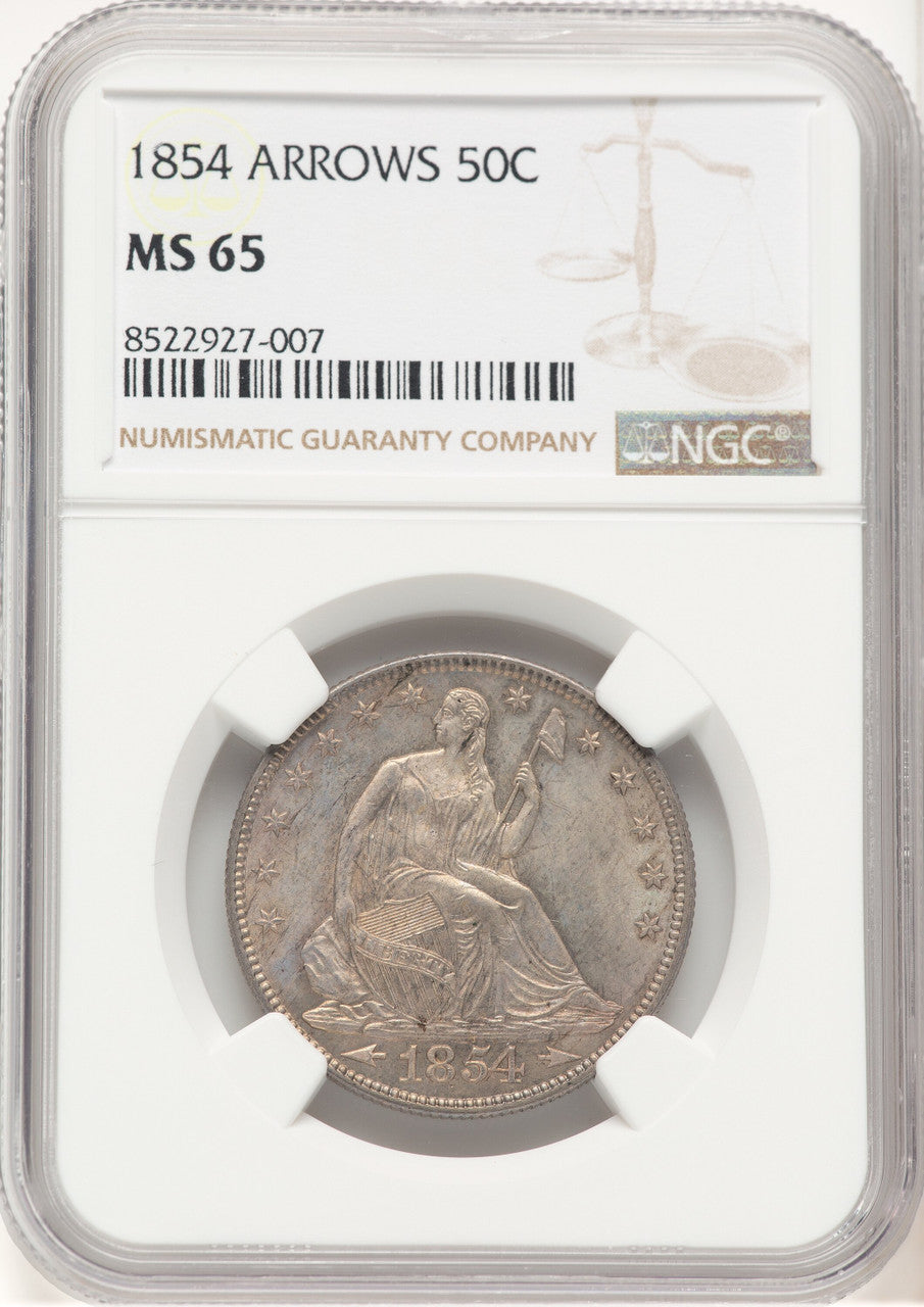 1854 50C Arrows Seated Half Dollar NGC MS65 (776350028)