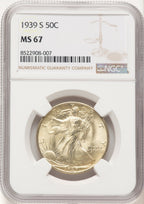 1939-S 50C Walking Liberty Half Dollar NGC MS67 (776367002)