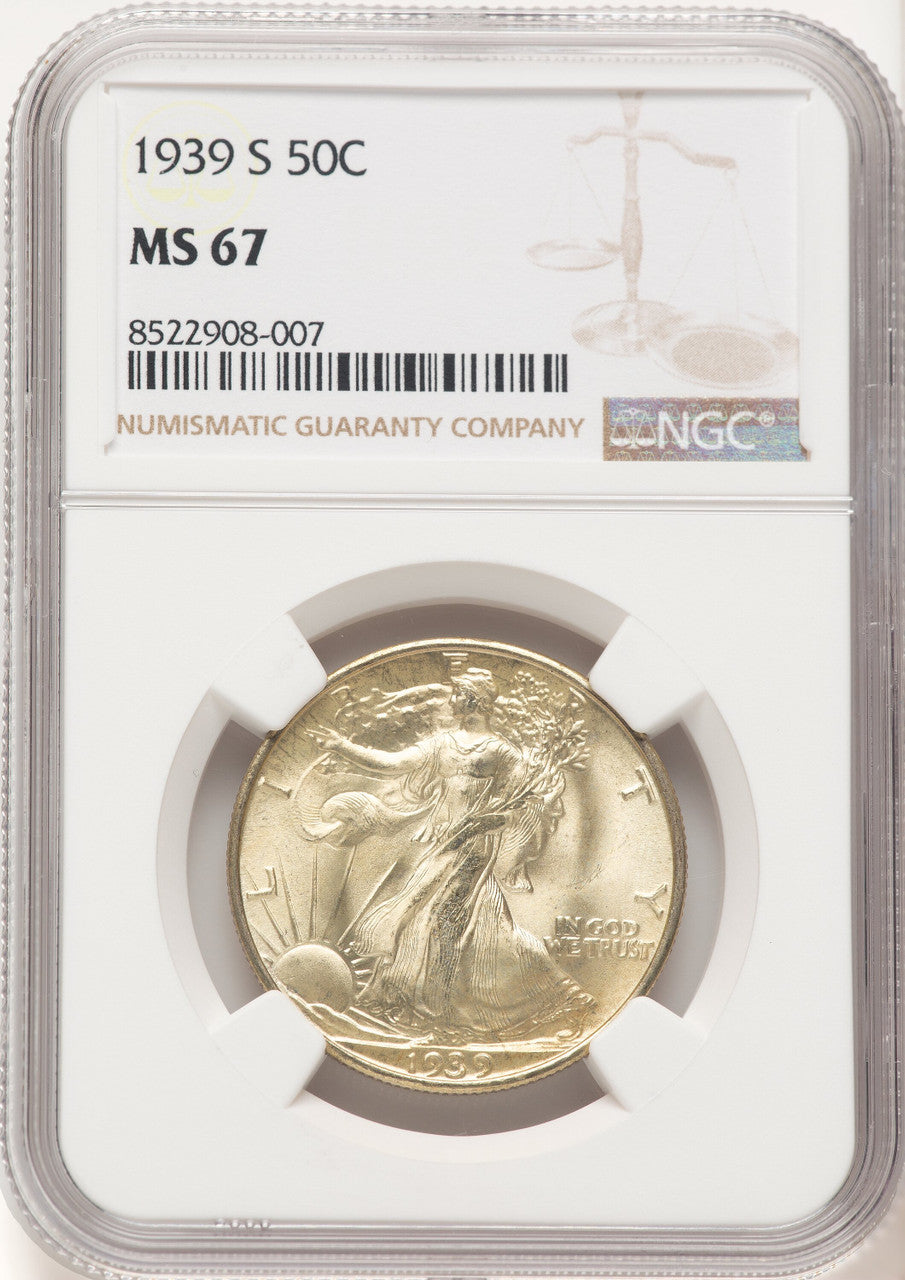 1939-S 50C Walking Liberty Half Dollar NGC MS67 (776367002)