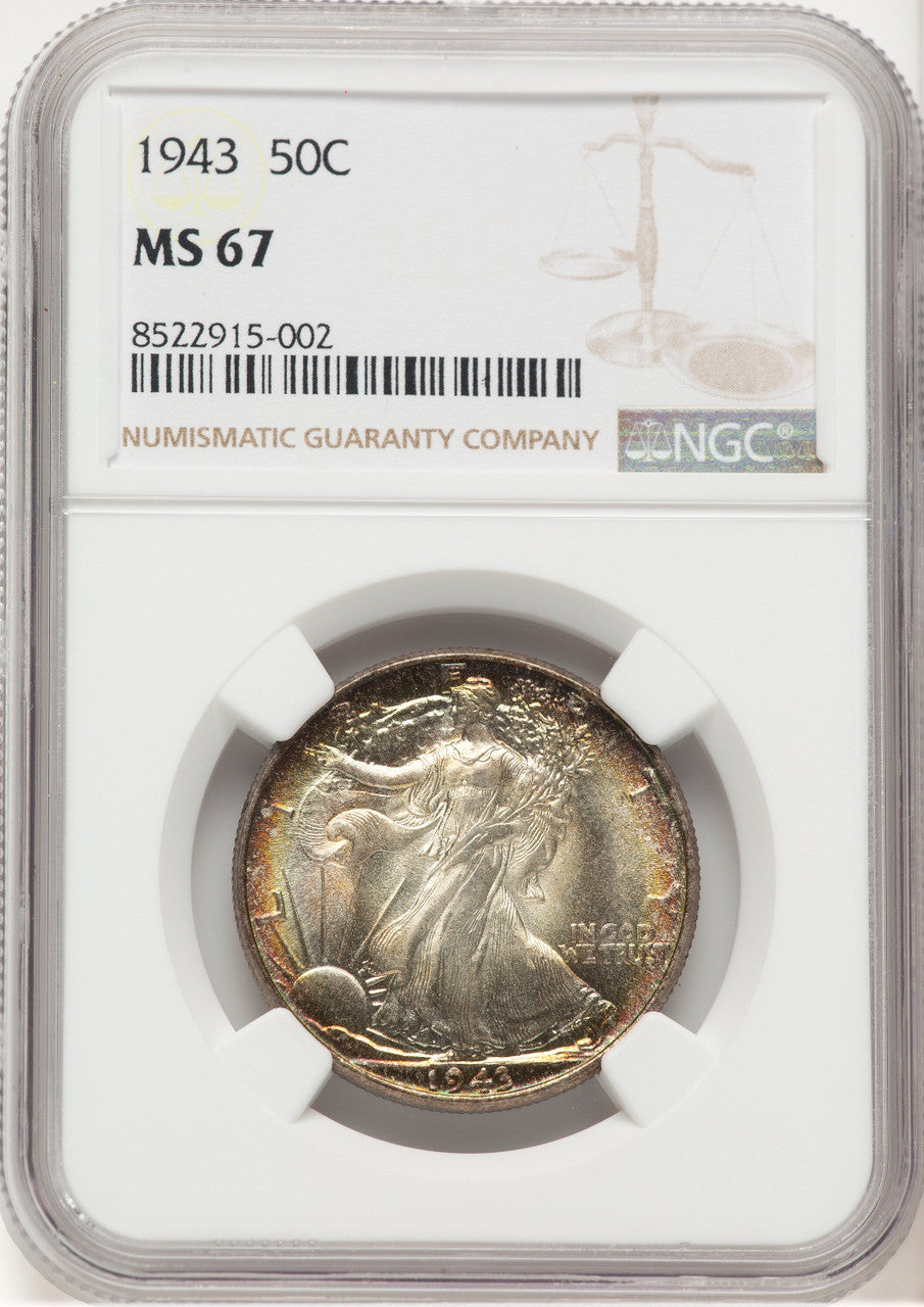 1943 50C Walking Liberty Half Dollar NGC MS67 (776367003)