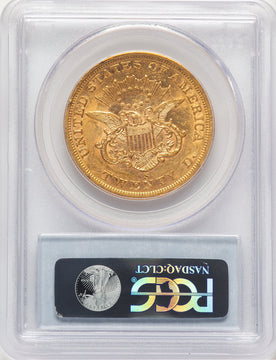 1863-S $20 Liberty Double Eagle PCGS AU50