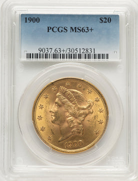 1900 $20 Liberty Double Eagle PCGS MS63+ (776498005)