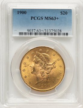 1900 $20 Liberty Double Eagle PCGS MS63+ (776498017)
