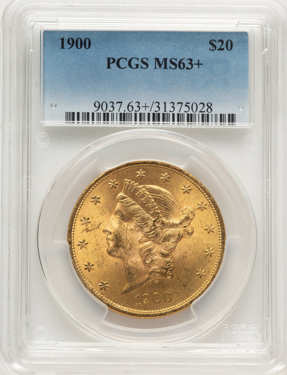 1900 $20 Liberty Double Eagle PCGS MS63+ (776498017)