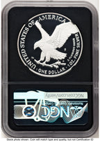 2022-S Proof Silver Eagle 1 oz FDI Elizabeth Jones NGC PF70