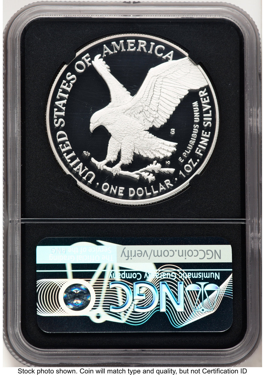 2022-S Proof Silver Eagle 1 oz FDI Elizabeth Jones NGC PF70