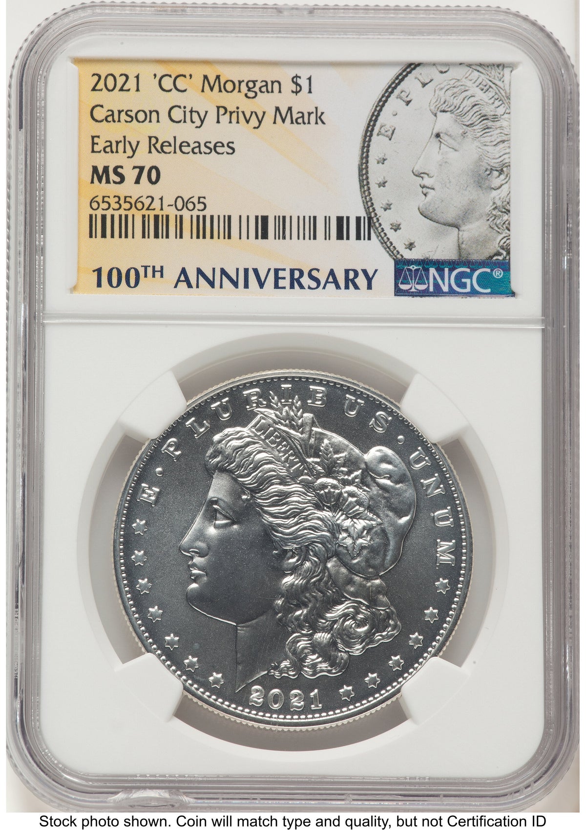 2021-CC Privy Morgan Dollar ER Morgan Label NGC MS70