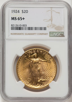1924 $20 Saint Saint-Gaudens Double Eagle NGC MS65+ (776592027)