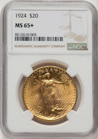 1924 $20 Saint Saint-Gaudens Double Eagle NGC MS65+ (776592027)