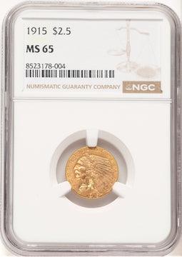 1915 $2.50 Indian Quarter Eagle NGC MS65 (776661009)