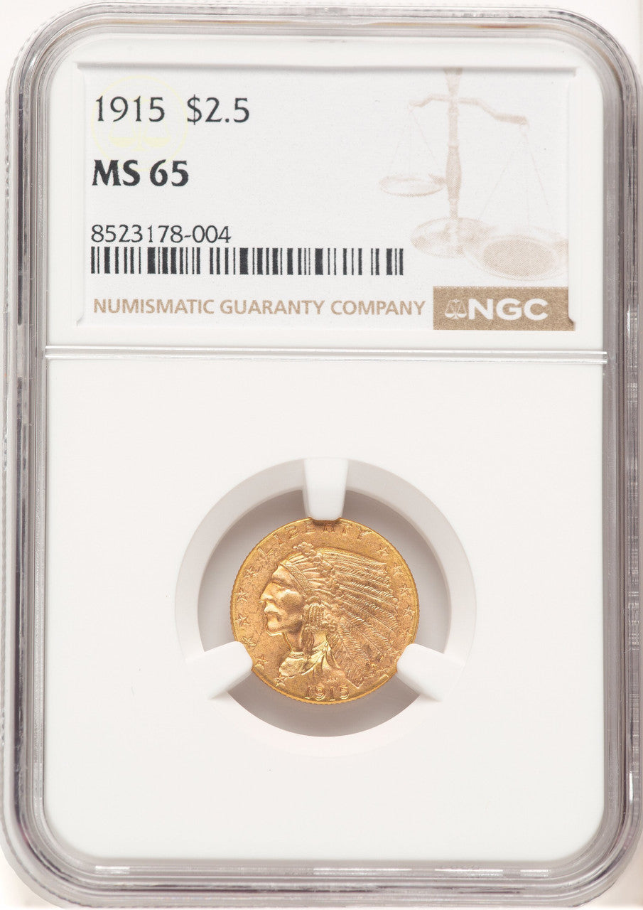1915 $2.50 Indian Quarter Eagle NGC MS65 (776661009)