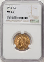 1915 $5 Indian Half Eagle NGC MS65 (776662004)