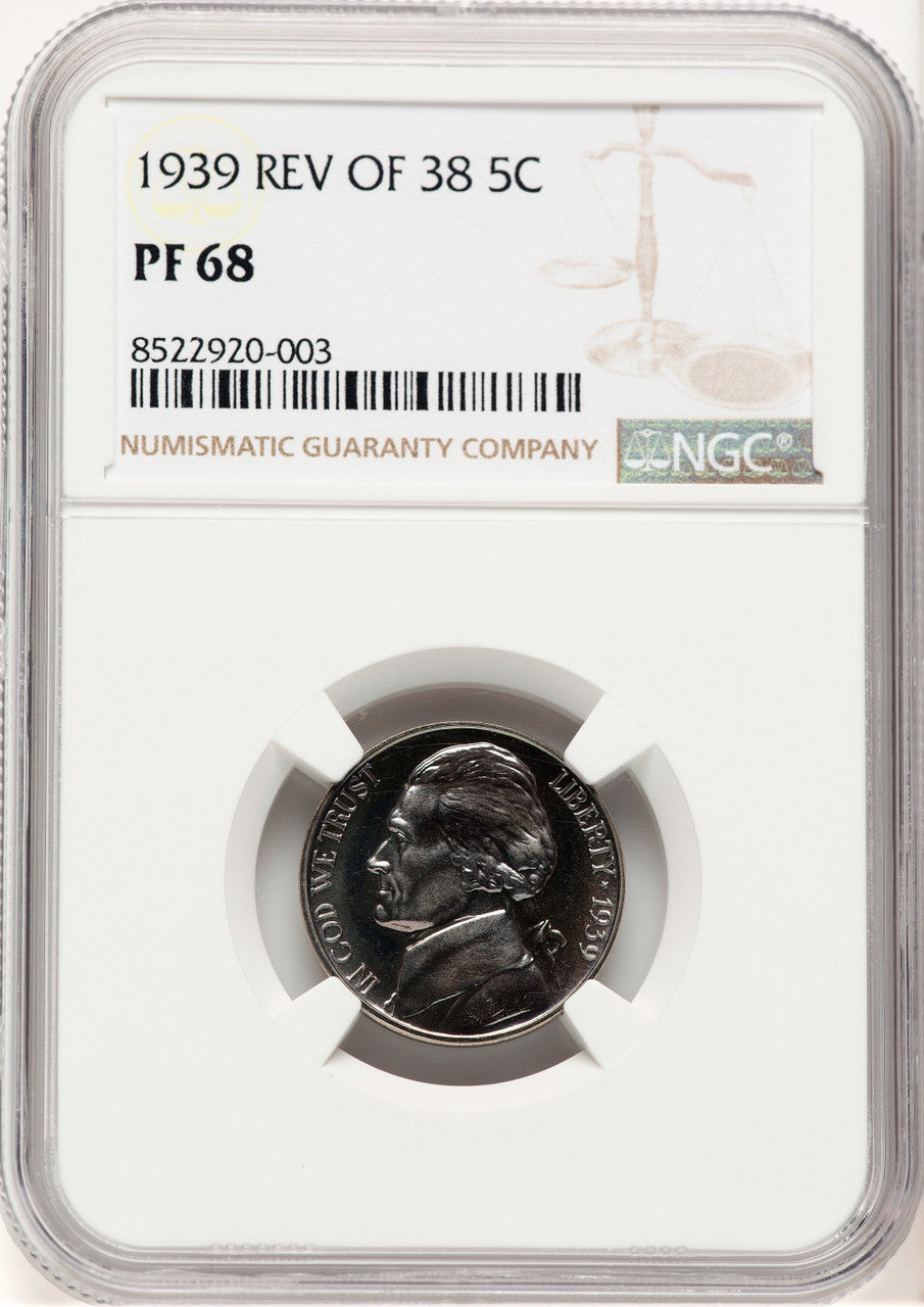 1939 5C Proof Jefferson Nickel NGC PR68 (776910020)