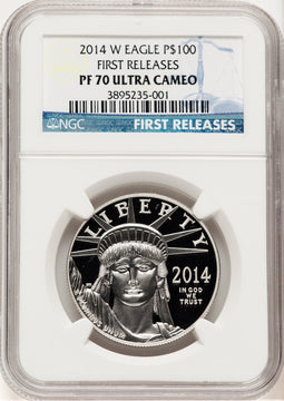 2014-W Proof Platinum Eagle 1 oz FR Blue NGC PF70