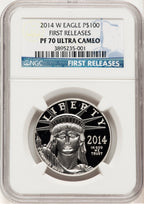 2014-W Proof Platinum Eagle 1 oz FR Blue NGC PF70