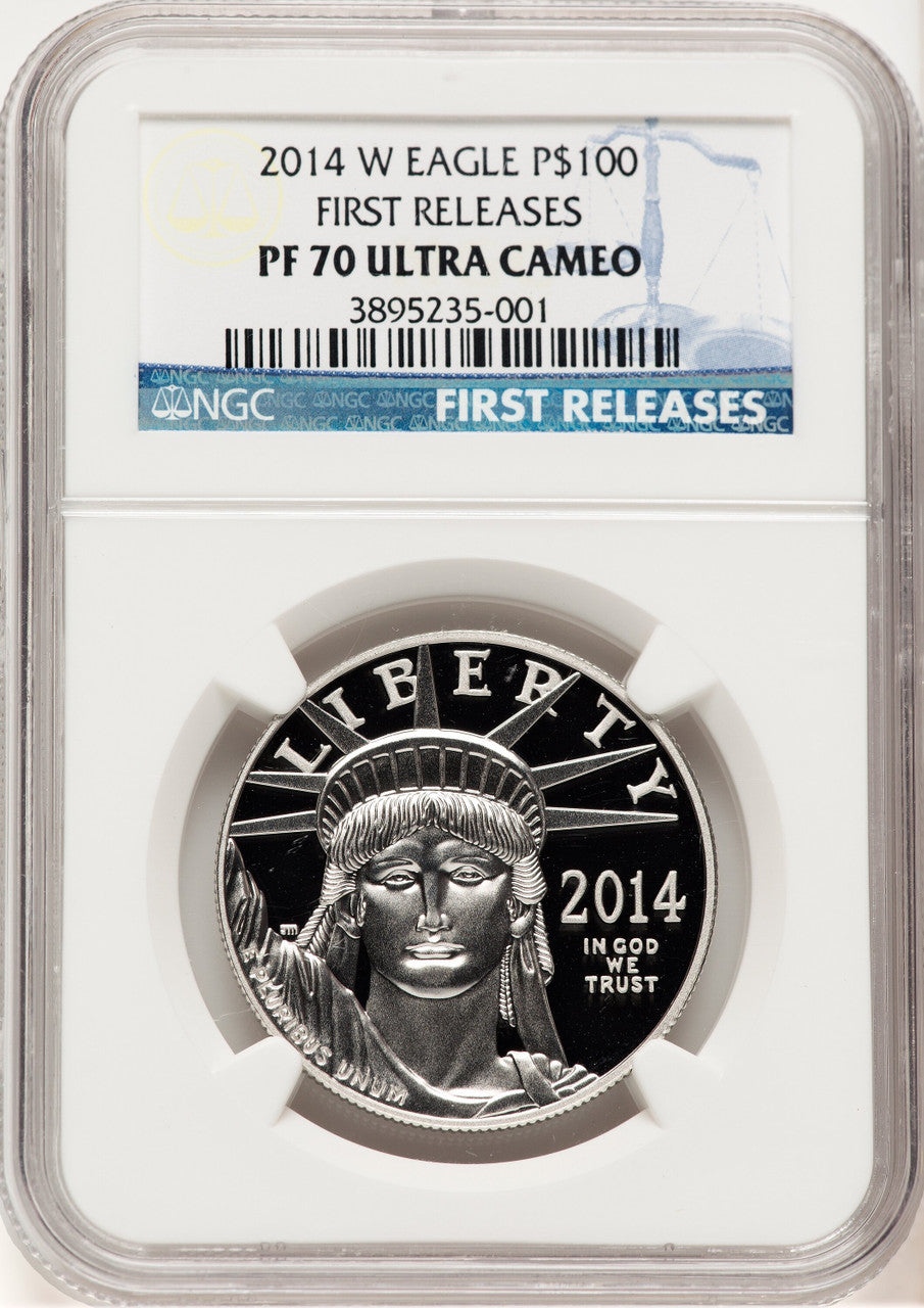 2014-W Proof Platinum Eagle 1 oz FR Blue NGC PF70