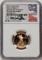 2021-W T1 4-Coin Set Gold American Eagle Mike Castle NGC PF70