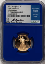 2021-W T2 4-Coin Set Gold American Eagle NGC PF70 David J Ryder