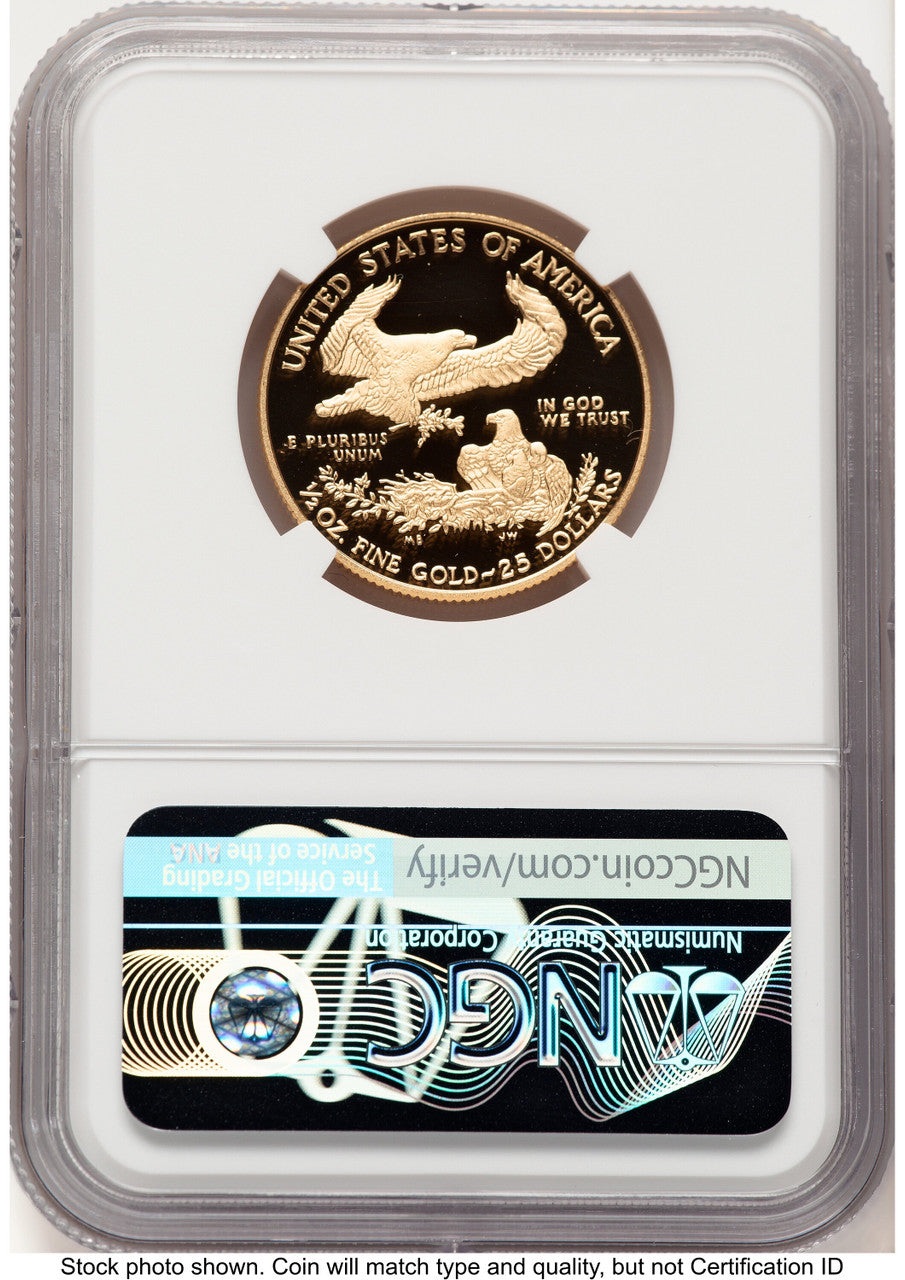2021-W Type 1 Proof Gold Eagle 1/2 oz 2022 US Mint Releases Mike Castle NGC PF70