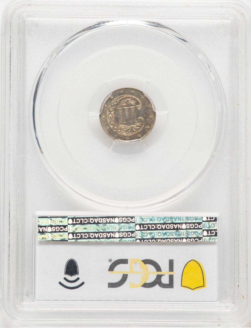 1868 3CS CAC Blue Gradient Three Cent Silver PCGS MS64