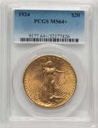 1924 $20 Saint Saint-Gaudens Double Eagle PCGS MS64+ (777003005)