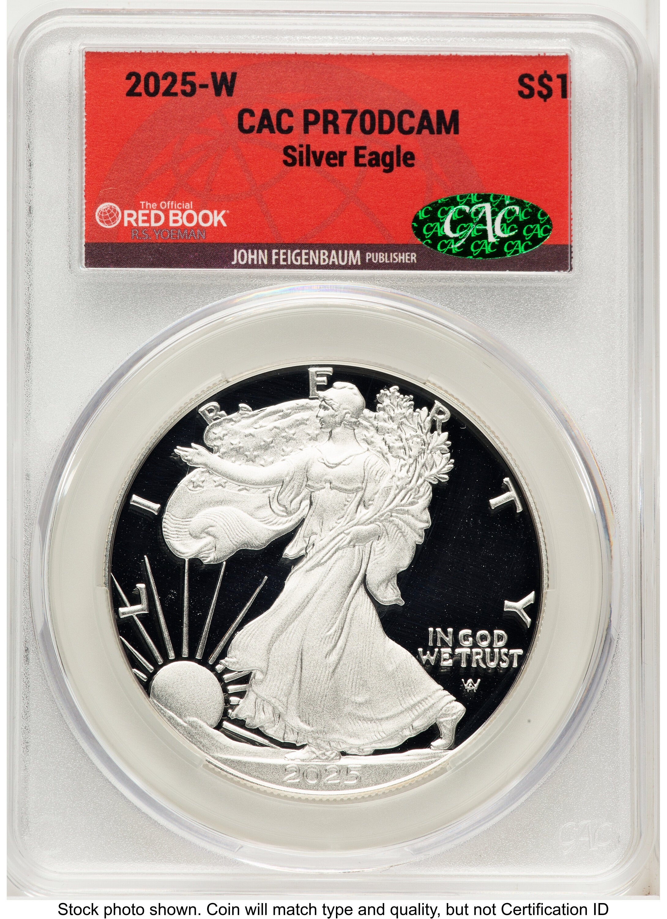2025-W Proof Silver Eagle 1 oz Red Book CACG PR70