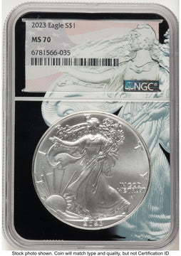 2023 Silver Eagle Black Silver Eagle Core Overlay/Label NGC MS70