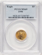 1990 Gold Eagle 1/10 oz Blue Label PCGS MS69