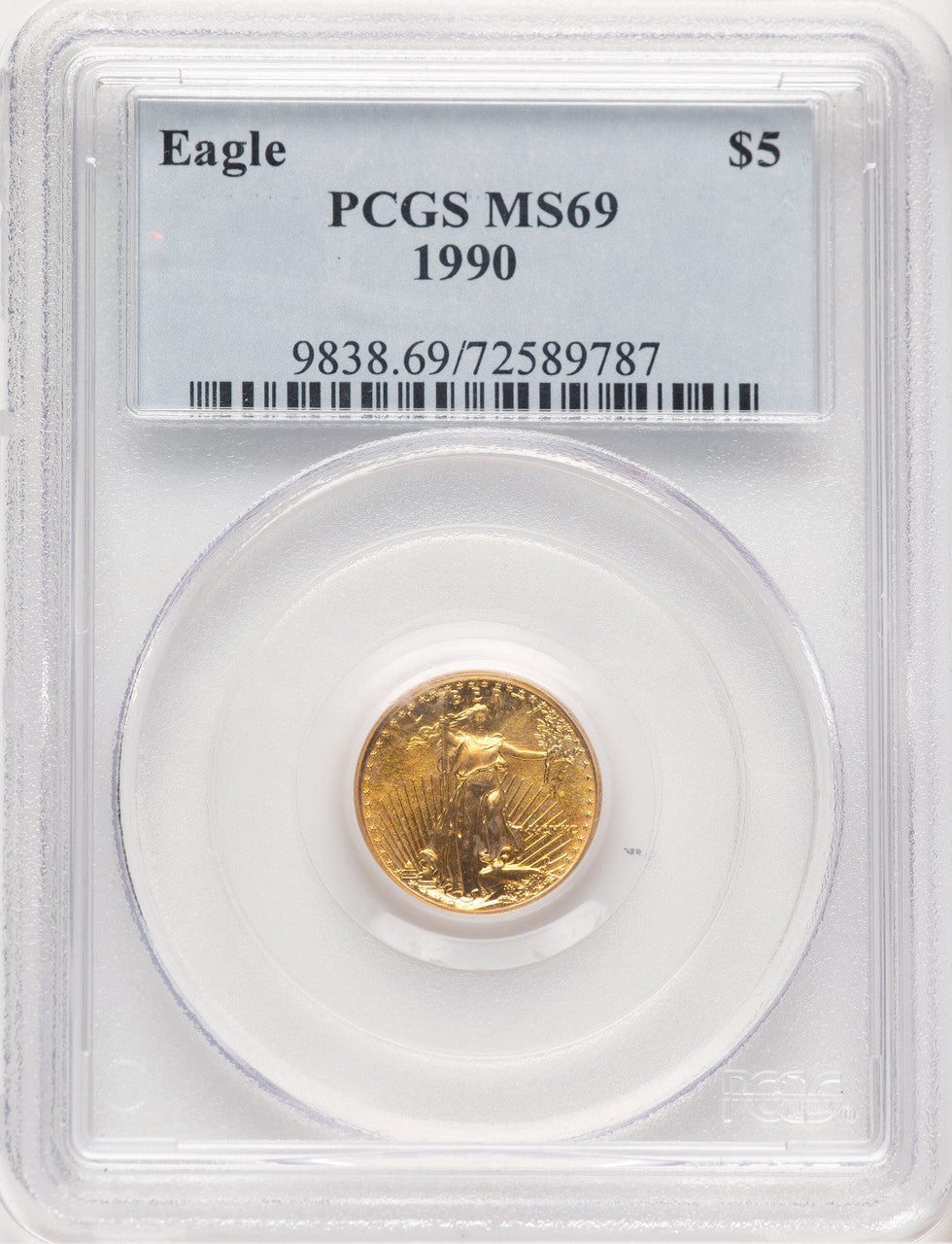 1990 Gold Eagle 1/10 oz Blue Label PCGS MS69