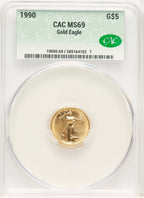 1990 Gold Eagle 1/10 oz Non Designation CACG MS69