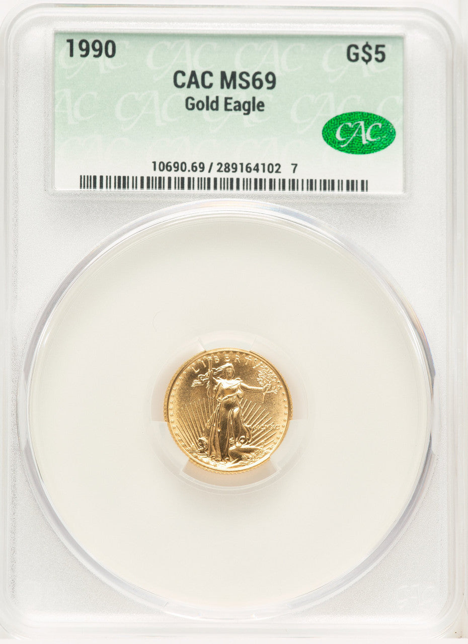 1990 Gold Eagle 1/10 oz Non Designation CACG MS69
