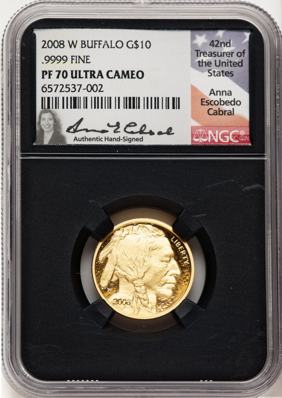 2008-W Proof Gold Buffalo 1/4 oz Anna Cabral NGC PF70