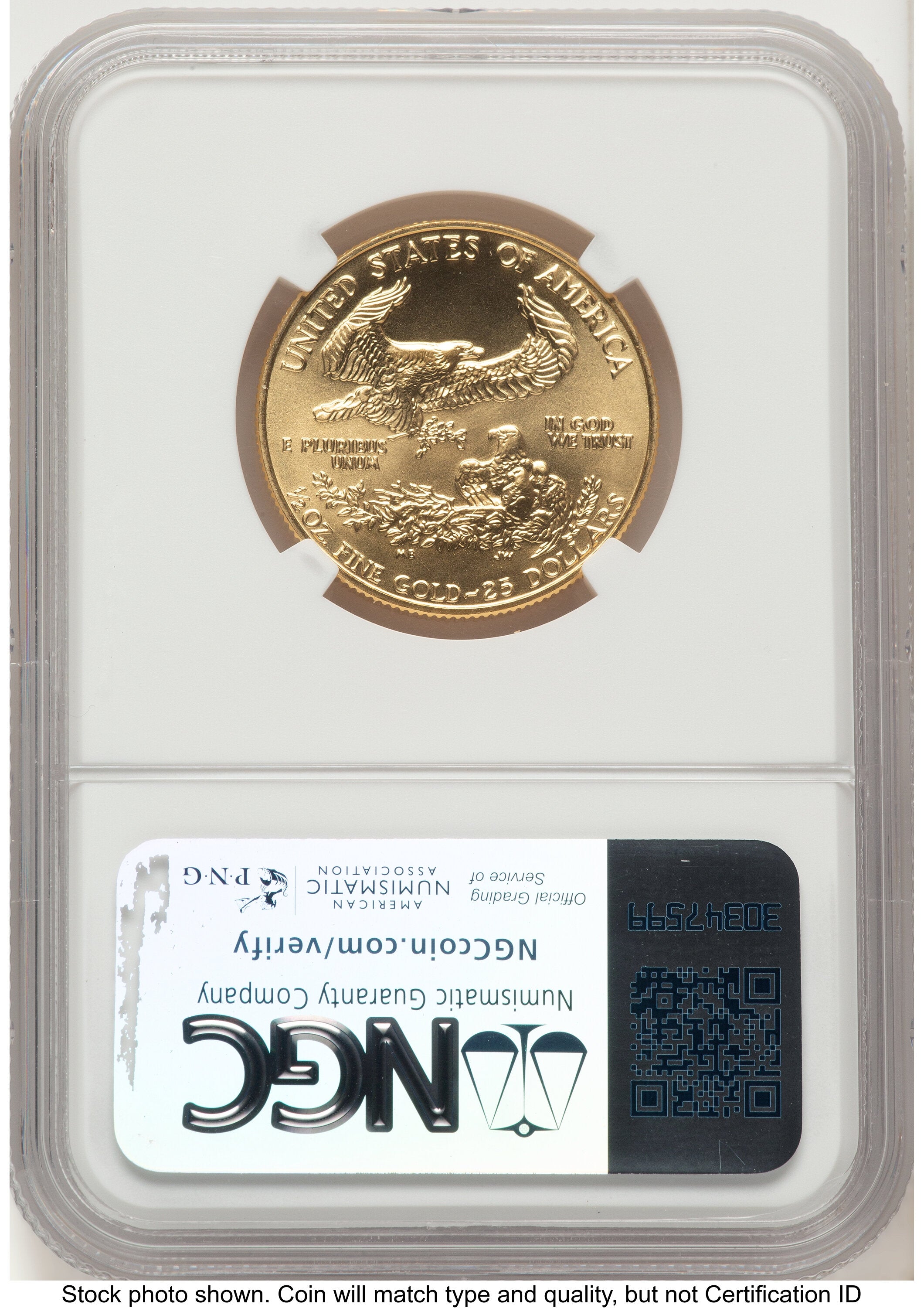1992 Gold Eagle 1/2 oz Brown Label NGC MS70