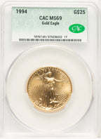 1994 Gold Eagle 1/2 oz Non Designation CACG MS69