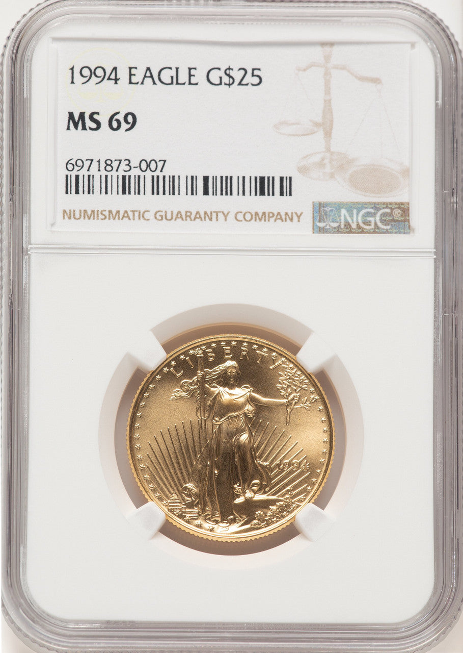 1994 Gold Eagle 1/2 oz Brown Label NGC MS69