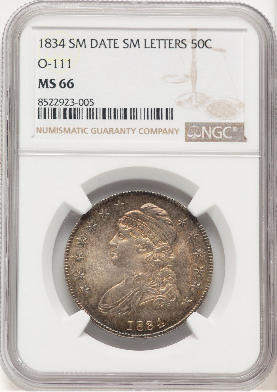 1834 50C O-111 Bust Half Dollar NGC MS66