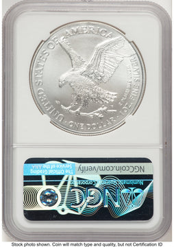 2021 Silver Eagle Type 2 ER Blue NGC MS70