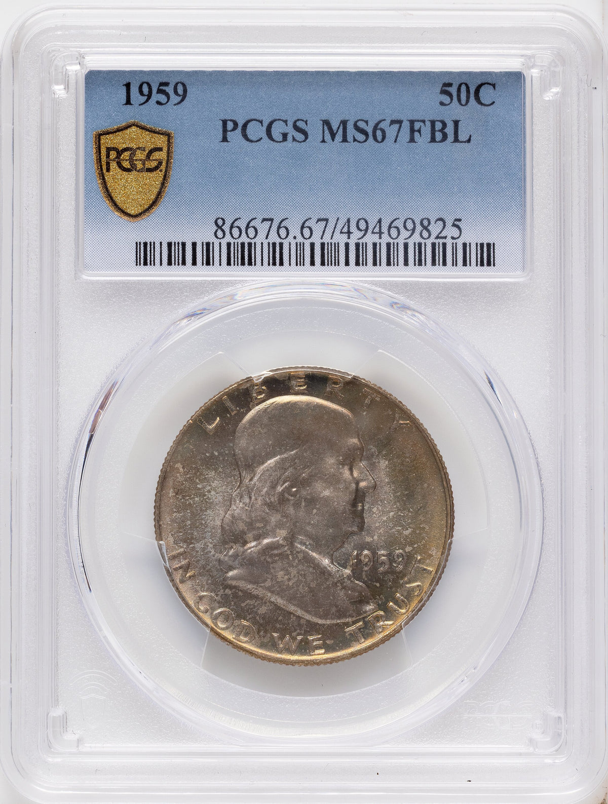1959 50C FL Franklin Half Dollar PCGS MS67