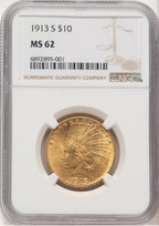 1913-S $10 Indian Eagle NGC MS62 (777159013)