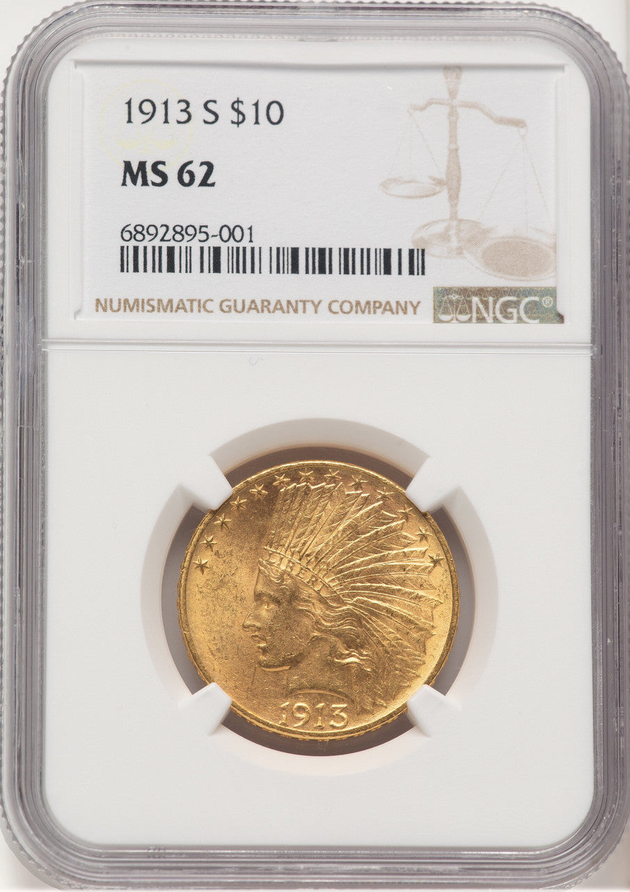 1913-S $10 Indian Eagle NGC MS62 (777159013)