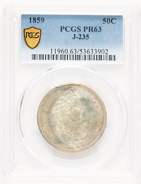 1859 P50C J-235 Patterns PCGS MS63