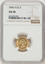 1856-S $2.50 Liberty Quarter Eagle NGC AU58