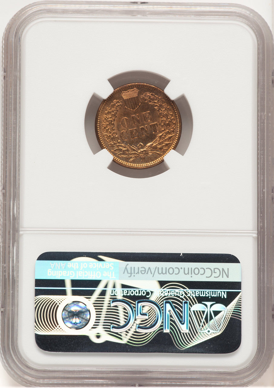 1876 1C RB Indian Cent NGC MS65