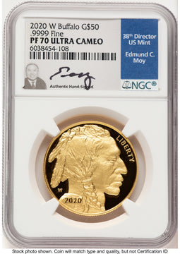 2020-W Proof Gold Buffalo 1 oz NGC PF70 Ed Moy