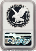 2023-W Proof Silver Eagle 1 oz FDI ANA Michael Gaudioso US Mint Engraver Series NGC PF70