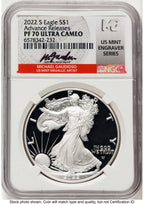 2022-S Proof Silver Eagle 1 oz AR Michael Gaudioso US Mint Engraver Series NGC PF70